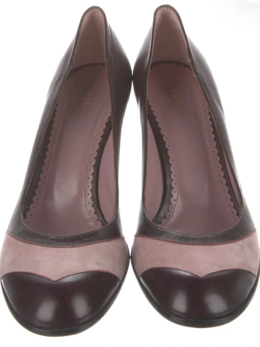 Marc Jacobs Two-Tone Burgundy and Mauve Leather Pump